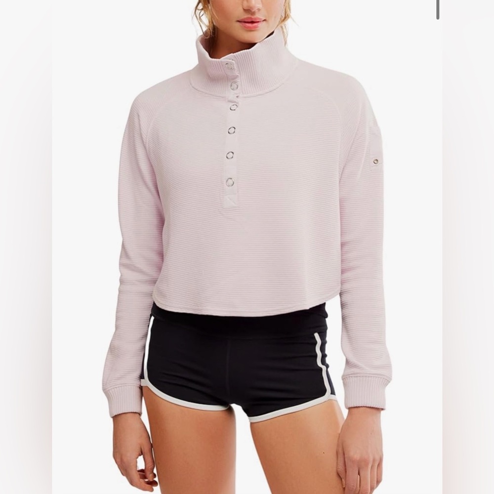 Free People Movement So Fly Henley Layer, NWT, Rose Quartz, Light Pink, Athletic
